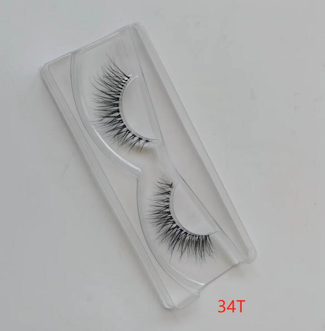 Short natural nude makeup False eyelashes 3D mink hair