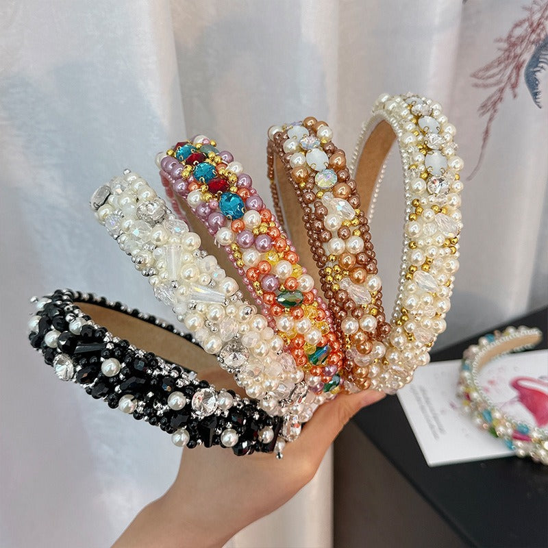 Fashionable and versatile handmade beaded crystal pearl hair accessories