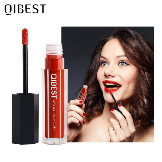 QIBEST Makeup Hexagonal Lip Gloss Matte Matte Lasting Lip Gloss Non-stick Liquid Lipstick