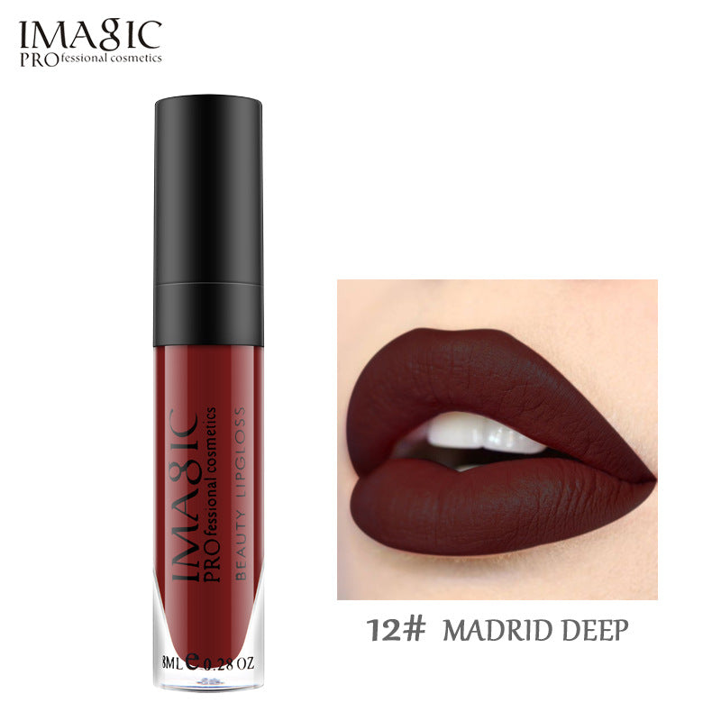 IMAGIC Non Stick Cup Matte Lip Gloss Moisturizing And Long Lasting Non Discoloring Lipstick Lip Glaze Biting Lip Makeup