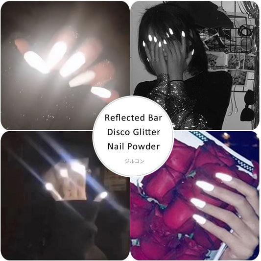 1Box Reflective Nail Glitter Powder Shiny Dust Glow In The Dark For Bar Disco Sparkling Pigment Fluorescent Nail Art Decorations