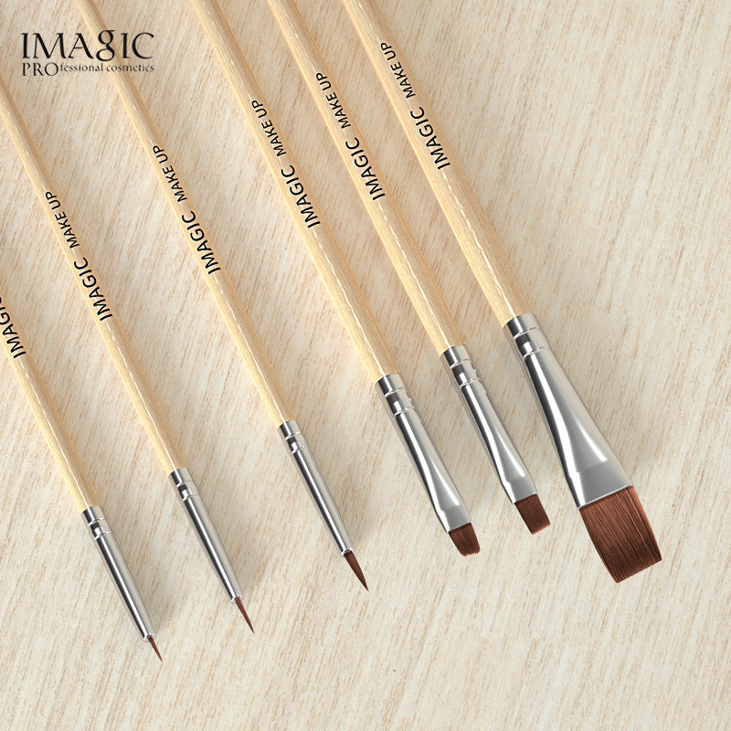 IMAGIC Makeup Halloween Oil Paint Makeup Brush 6pcs Log Pole Painted Nail Art Makeup Brush