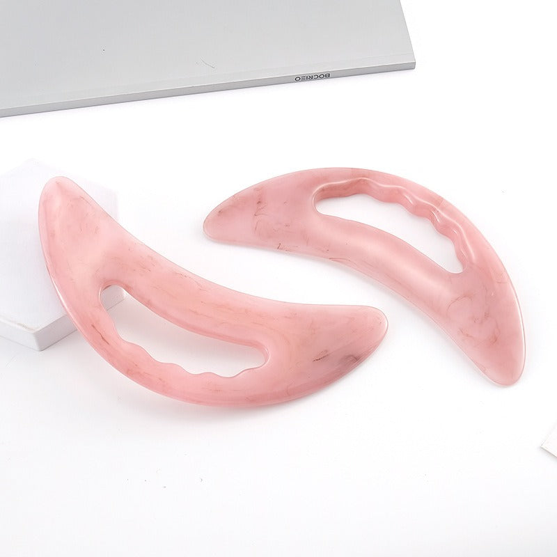 Large curved blade scraping board, resin honey wax scraping board, lazy person scraping neck and waist massager scraping piece massage board