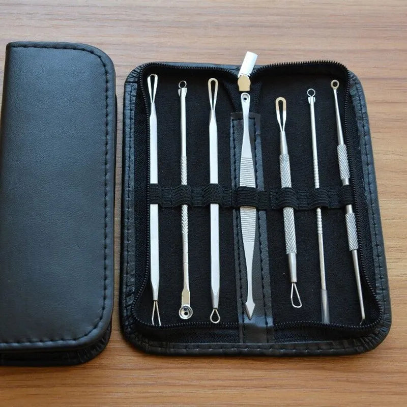 7pcs/lot Pimple Blemish Comedone Acne Needle Extractor Remover Tools Set