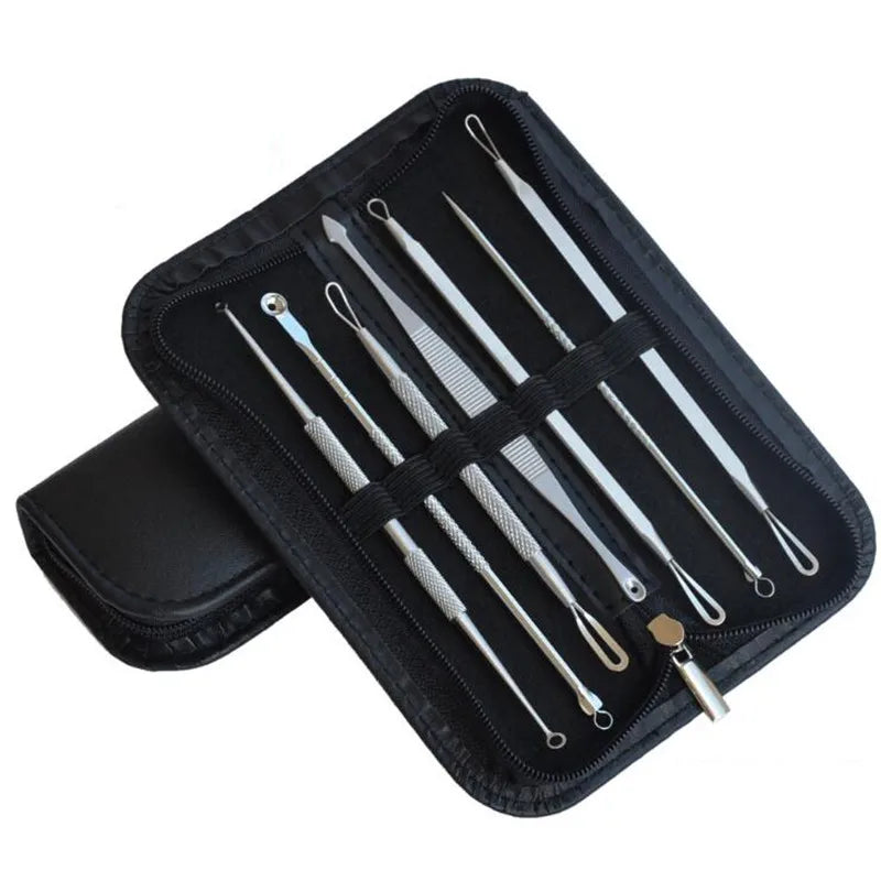 7pcs/lot Pimple Blemish Comedone Acne Needle Extractor Remover Tools Set