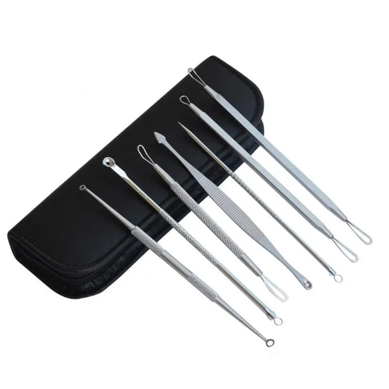 7pcs/lot Pimple Blemish Comedone Acne Needle Extractor Remover Tools Set