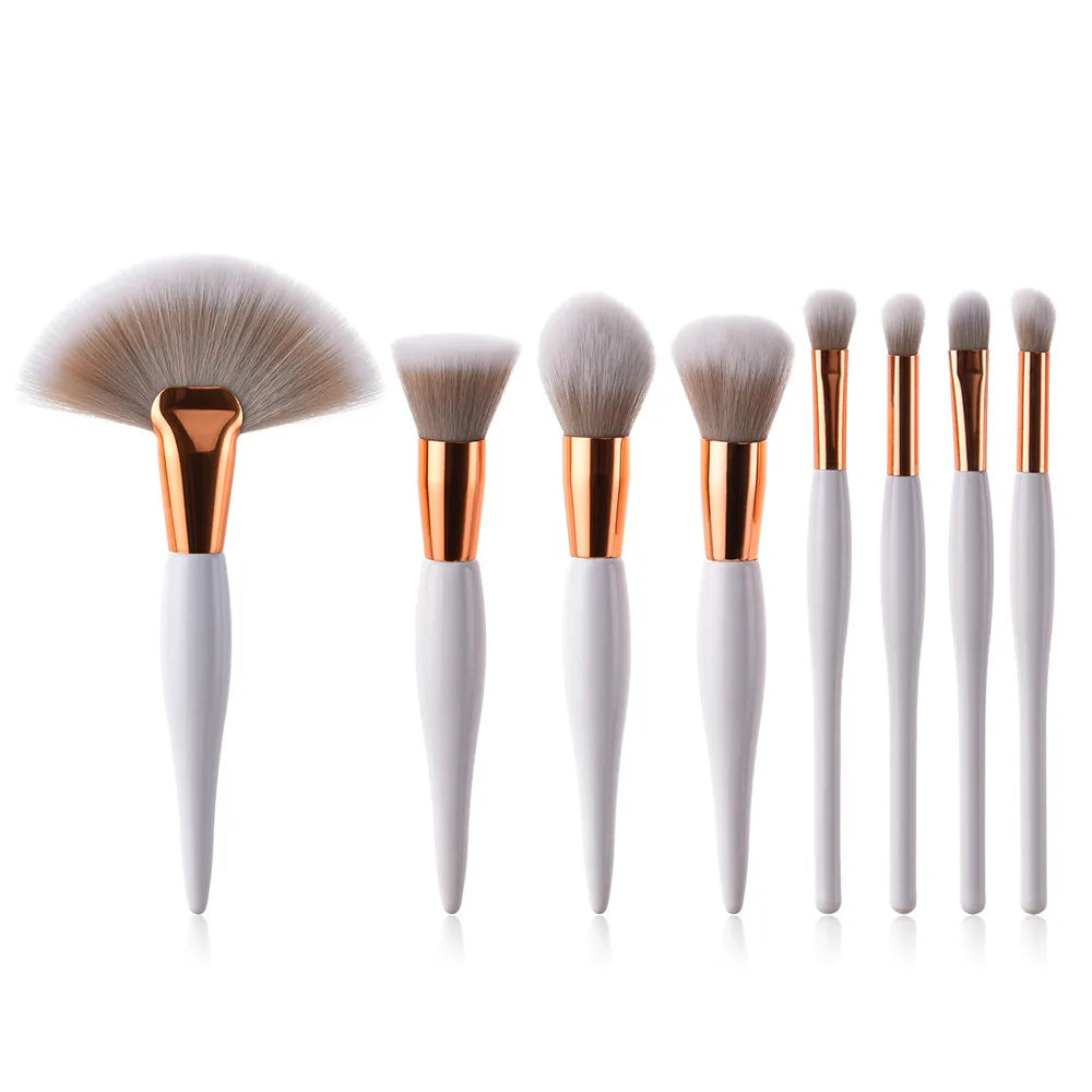 8 pcs Makeup Brushes Set Foundation Eyeshadow Eyeliner Lip Brush Tool White Black Cosmetic Tool