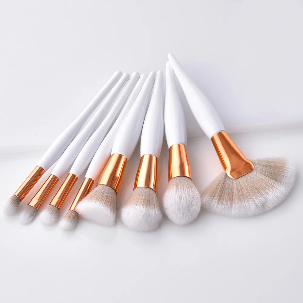 8 pcs Makeup Brushes Set Foundation Eyeshadow Eyeliner Lip Brush Tool White Black Cosmetic Tool