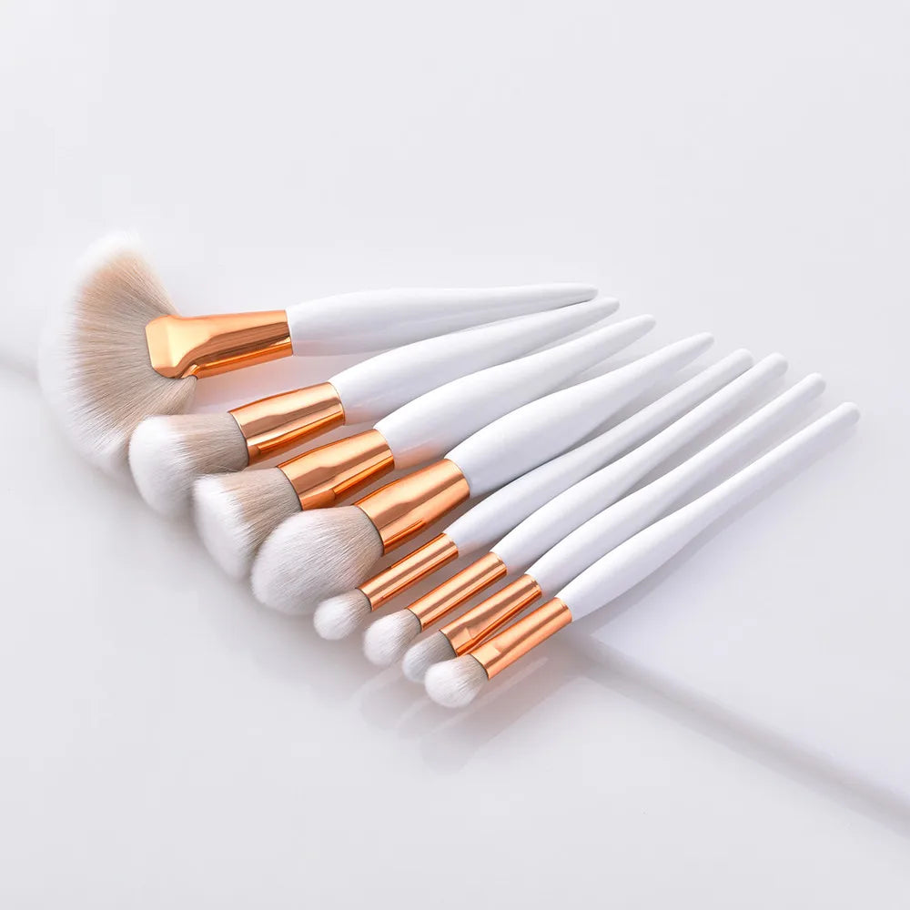 8 pcs Makeup Brushes Set Foundation Eyeshadow Eyeliner Lip Brush Tool White Black Cosmetic Tool
