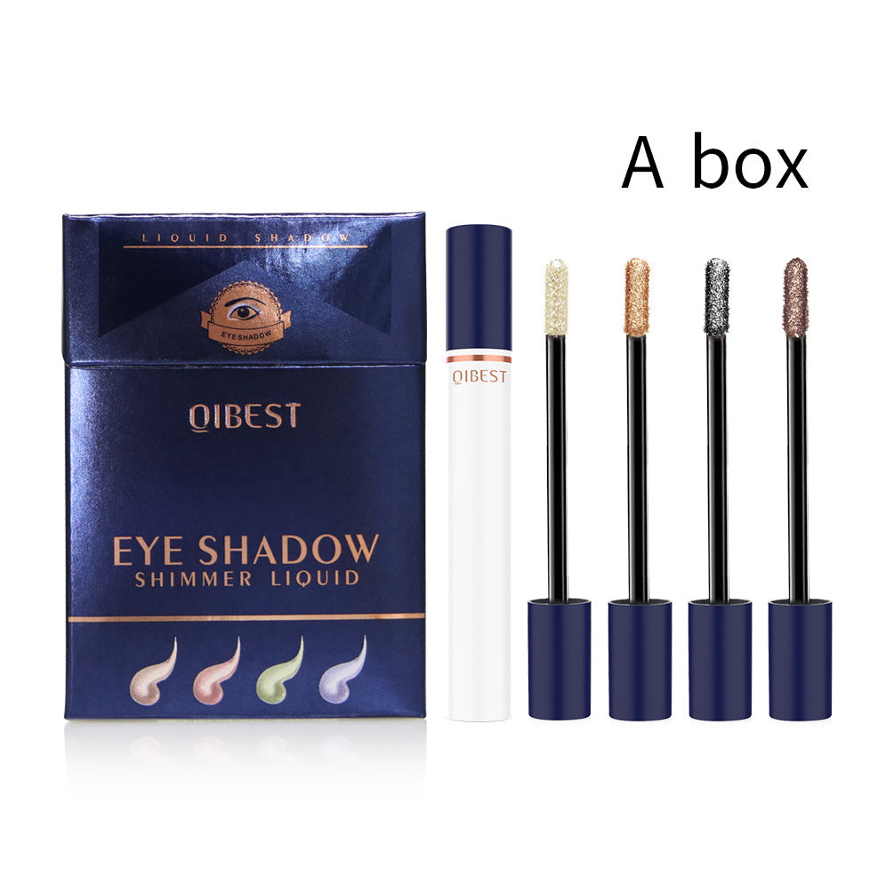 QIBEST Smoke Tube Eye Shadow Set Diamond Pearl Liquid Eye Shadow Shining Bright Eye Shadow Liquid