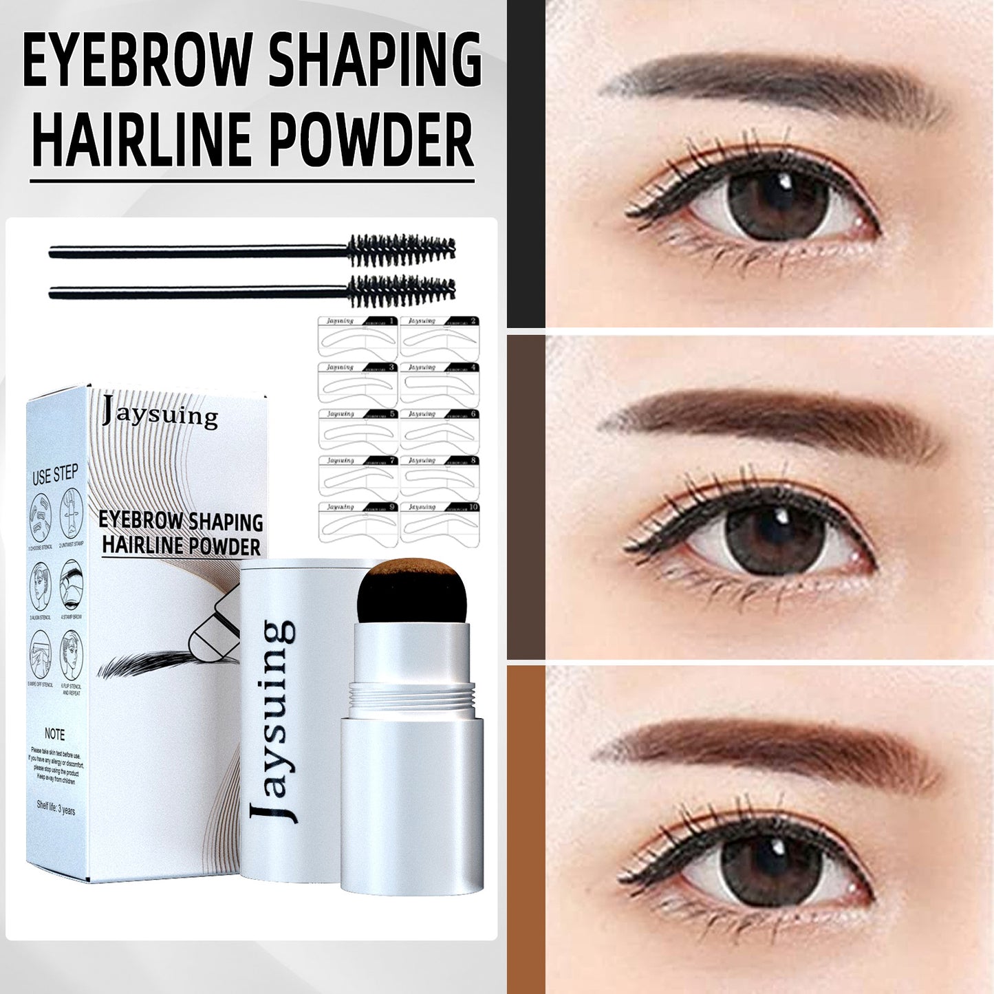 Jaysuing Eyebrow Printing Set Eyebrow Powder Hairline Retouching Eyebrow Shape Portable Hairline Eyebrow Repair Shadow Powder