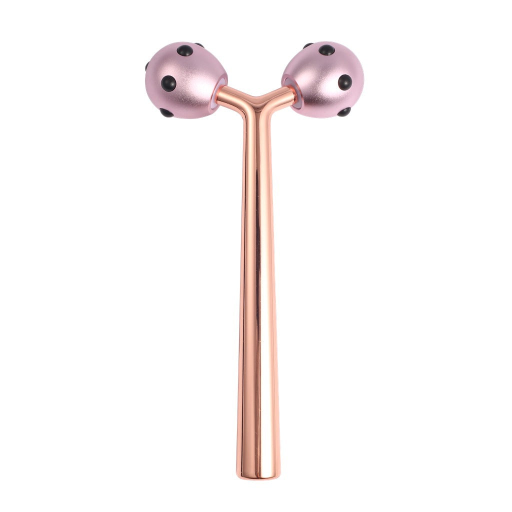 3D Roller Home Facial Lifting Germanium Grain Beauty Stick Aluminum Alloy Negative Ion Roller Facial Massager