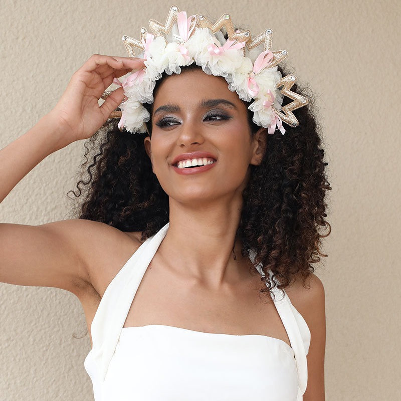 Fashionable new fabric crown hairband for women