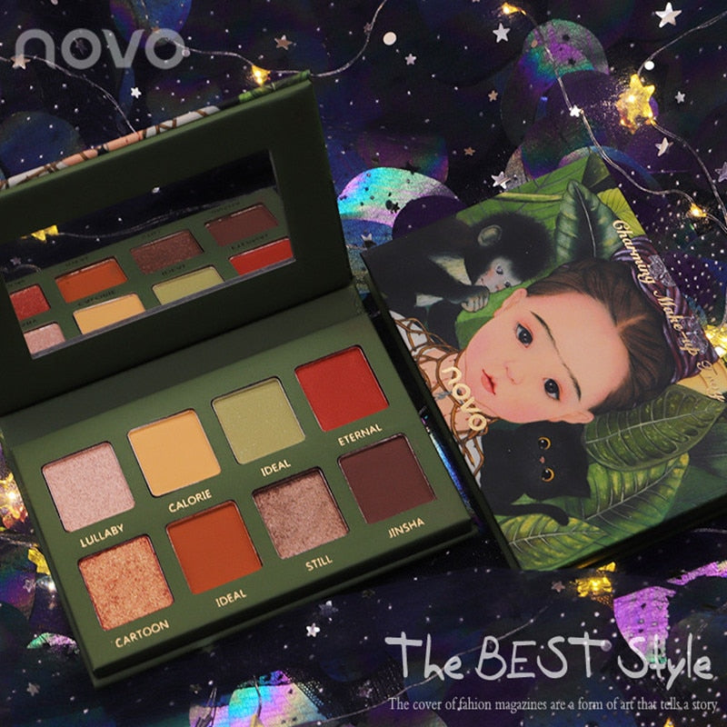 NOVO 5290 Eight-color Eye Shadow Palette Earth Color Makeup Plate Is Not Easy To Smudge