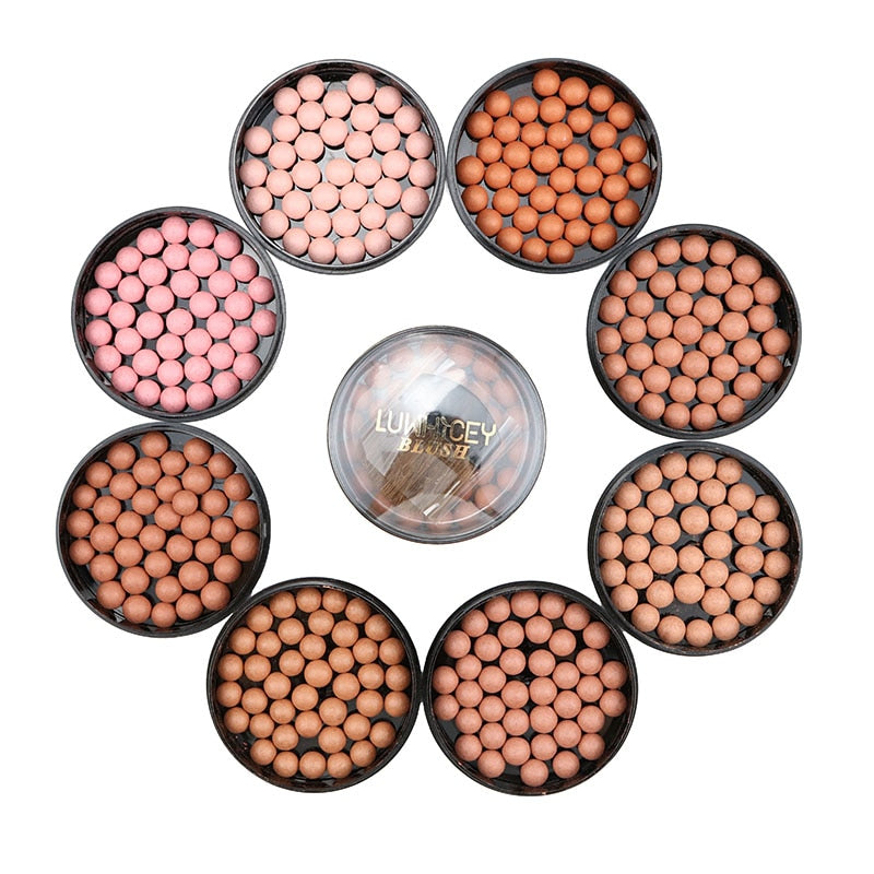 1pc Makeup Face Matte Blusher Ball 3 In 1 Blush Eyeshadow Contour Cosmetics Powder Balls 8 Colors maquiagem