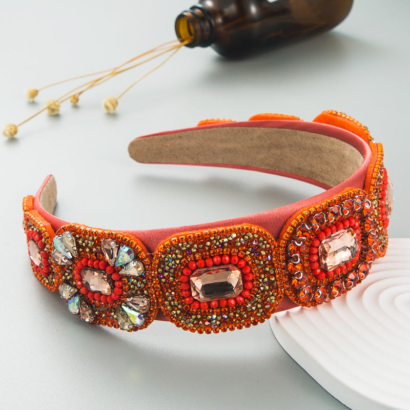 Hair Hoop Fashion New Bright Crystal Baroque Hair Band Hair Cave High Quality Small Fragrance Head Hoop Hair Accessories