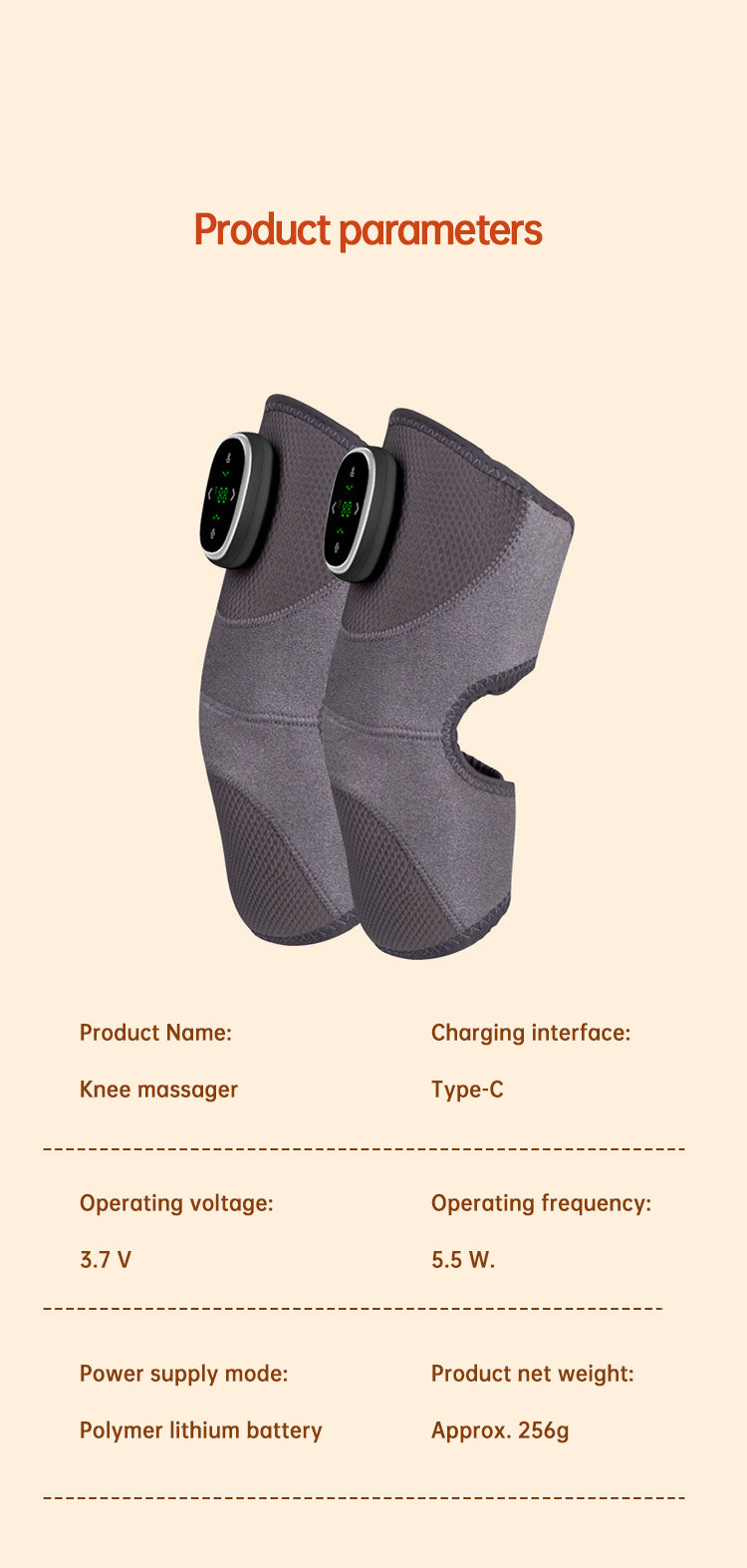 Heated Knee Brace Wrap Pad Dual-use Thermostat Usb Heating Knee Pads For Knee Sprains Strains Arthritis with massage