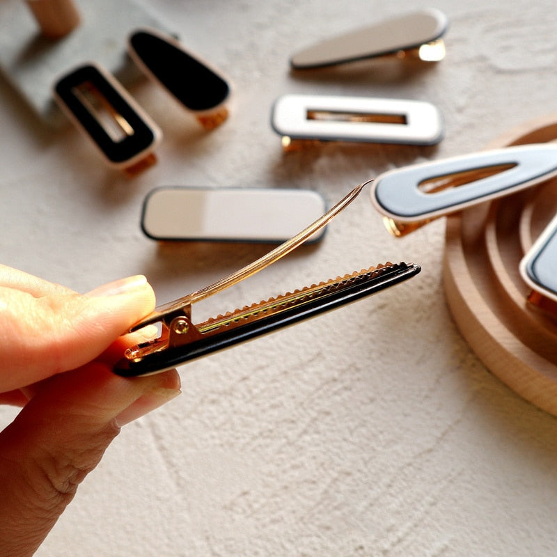 2pc New Kroean Elegant geometric Hairgrip Hair Clips for Girls Women Barrette Vintage Hairpin Crab Haircombs Hair Accessories