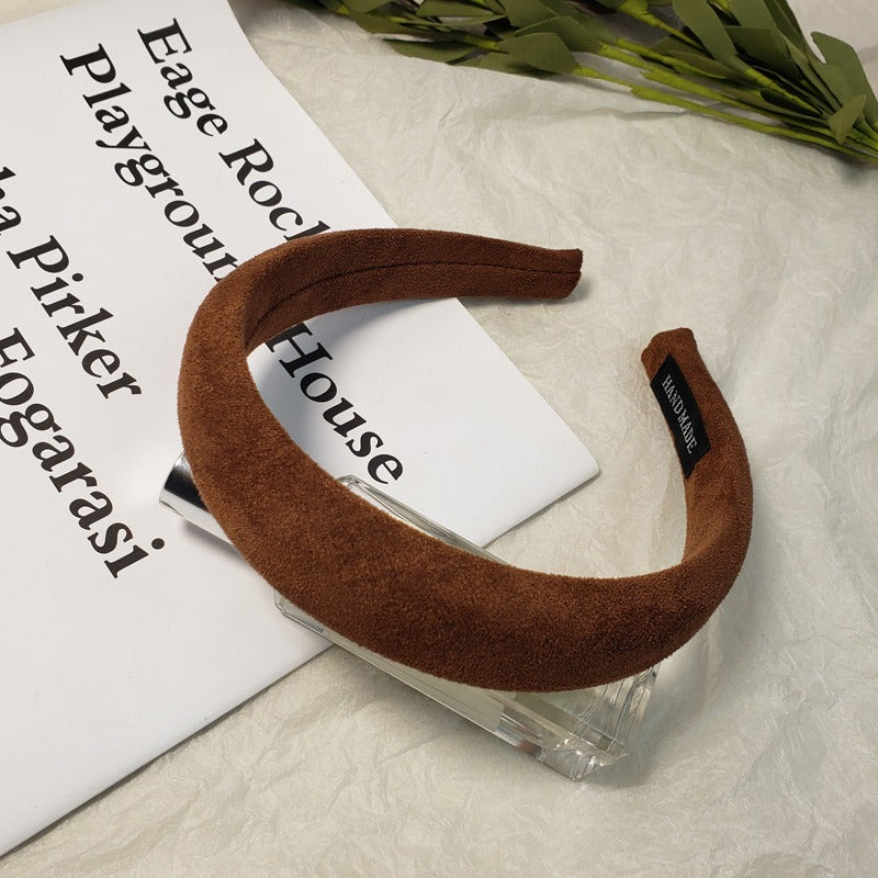 Candy colored velvet with wide edge sponge headband flocking