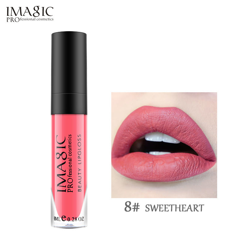 IMAGIC Non Stick Cup Matte Lip Gloss Moisturizing And Long Lasting Non Discoloring Lipstick Lip Glaze Biting Lip Makeup