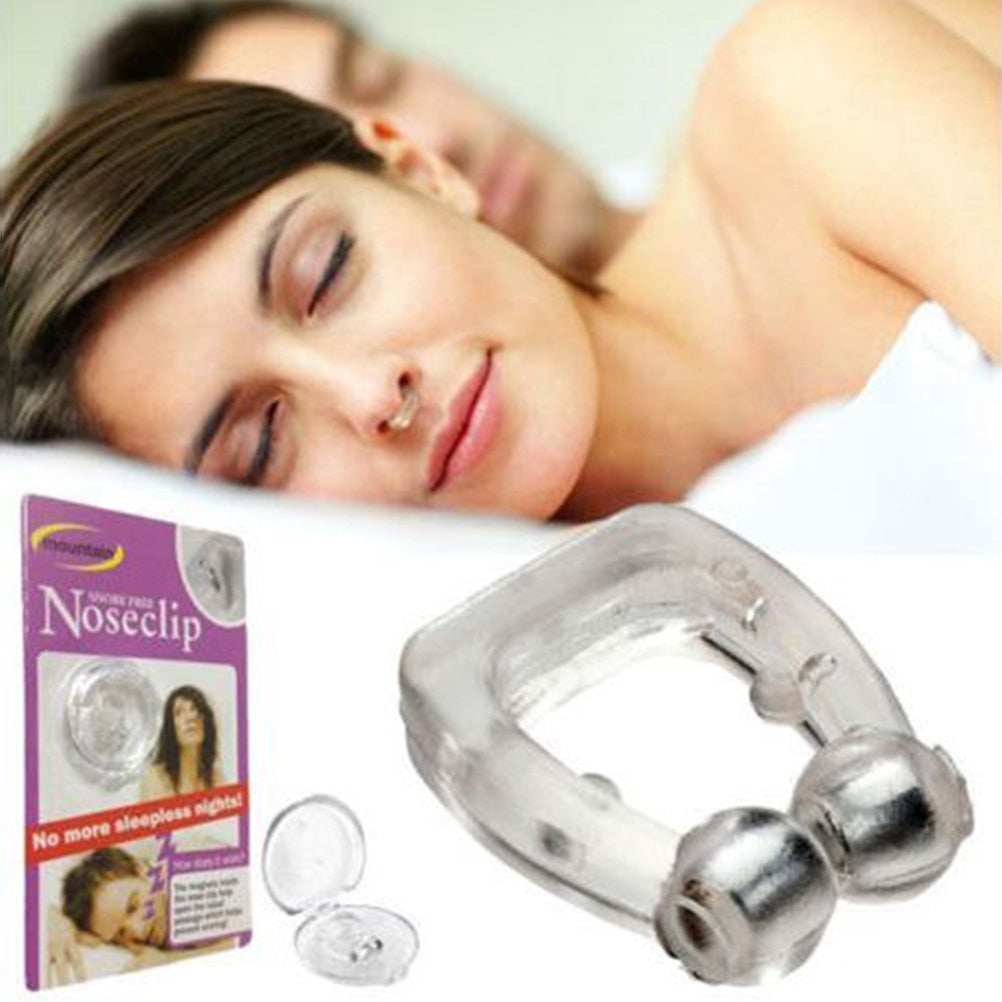 Silicone Magnetic Anti Snore Stop Snoring Nose Clip Sleep Tray Sleeping Aid Apnea Guard Night Device with Case