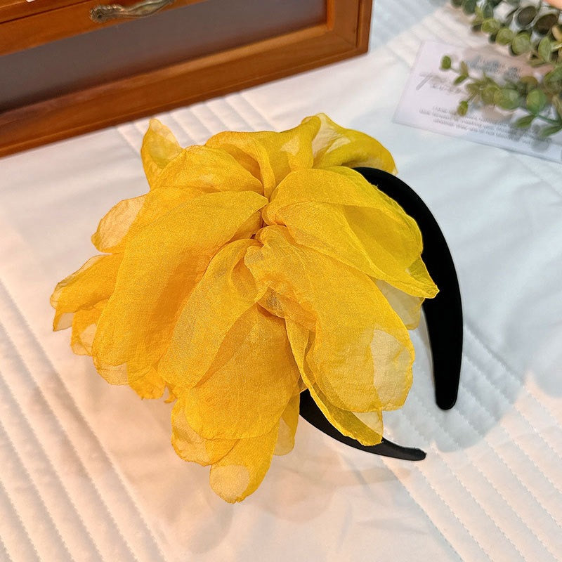 Handmade European and American headbands with versatile fabric flower hair accessories