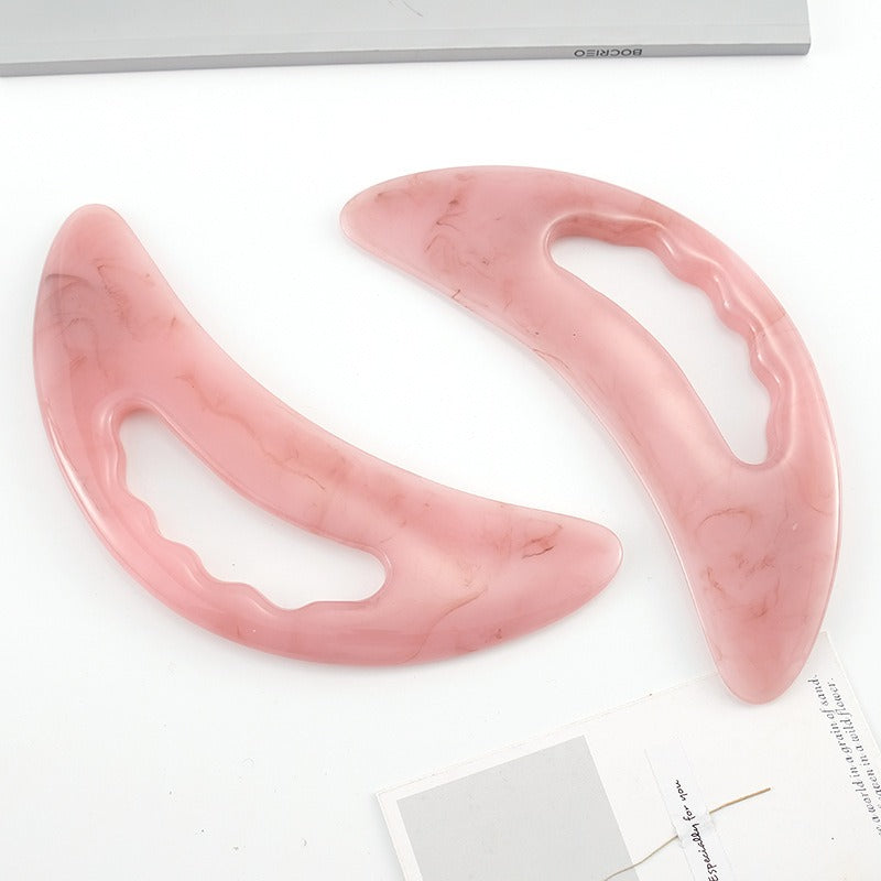 Large curved blade scraping board, resin honey wax scraping board, lazy person scraping neck and waist massager scraping piece massage board