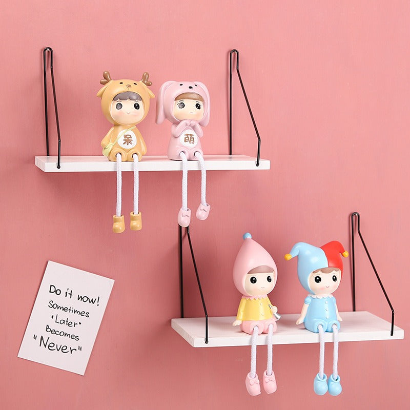 Cute Cartoon Hanging Feet Doll Ornaments Living Room Desktop Decoration Resin Crafts Couple Gifts