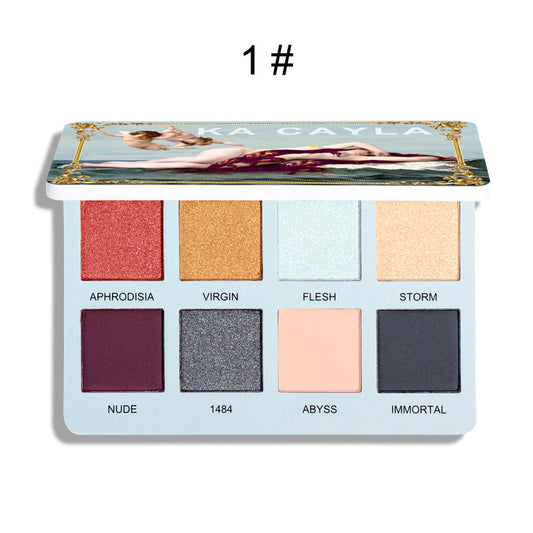 KA CAYLA 8 Colors Eyeshadow Palette EVA Matte Pearl Glitter Eyeshadow Palette