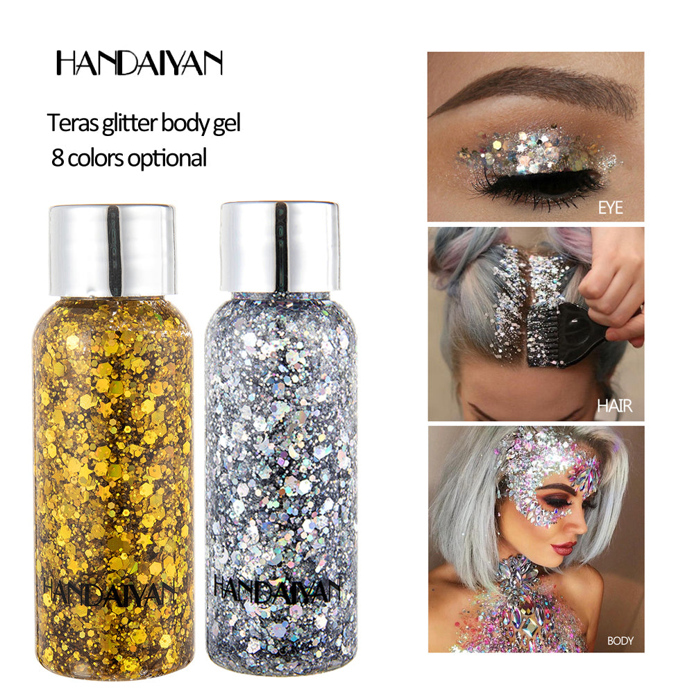 HANDAIYAN Mermaid Scales Face Body Sequined Body Lotion Sequins Eyeshadow Bright Polarized Stage Makeup