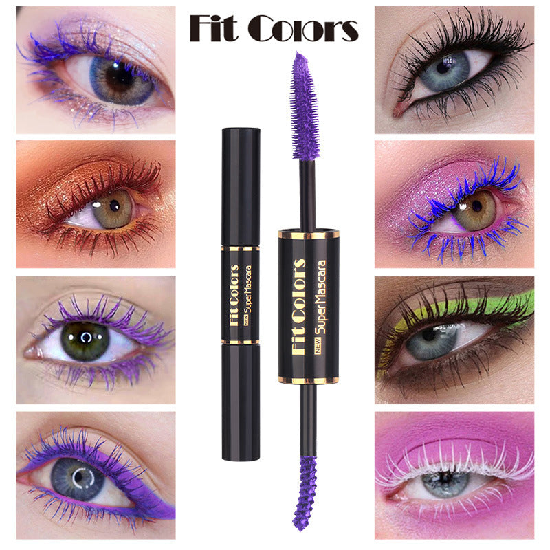 Fit Colors Double-Head Color Mascara Thick Curling Waterproof Not Smudged Multi-White Eyebrow Mascara