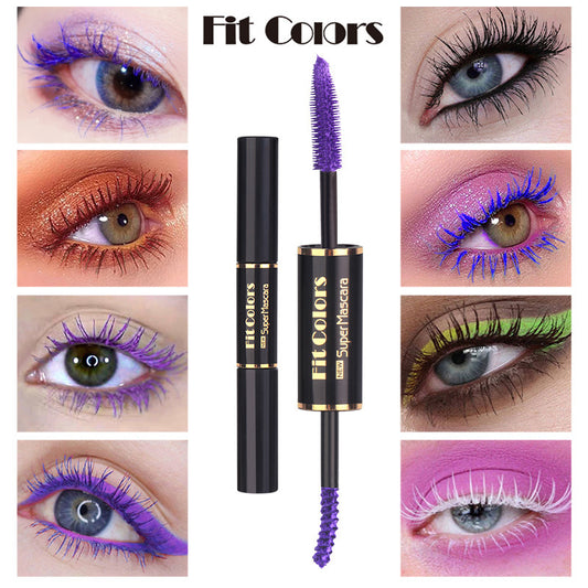 Fit Colors Double-Head Color Mascara Thick Curling Waterproof Not Smudged Multi-White Eyebrow Mascara