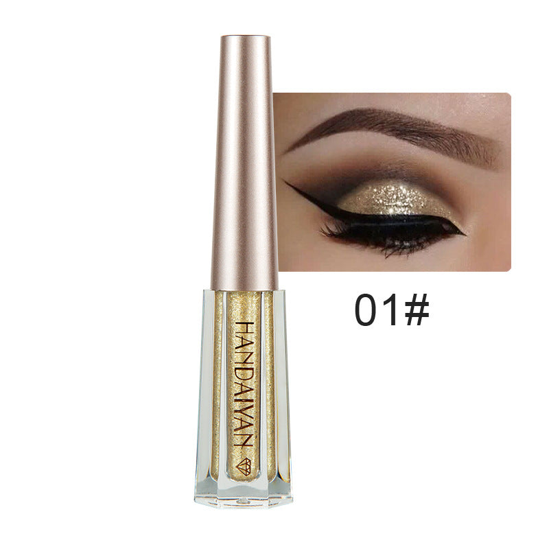 HANDAIYAN Diamond Pearl Liquid Eye Shadow 12 Colors Shining Bright Eye Shadow Liquid