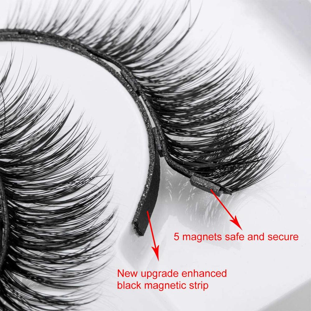 5 Pairs Magnetic Eyelashes Natural long Magnetic Eyeliner Magnetic False Eyelashes Tweezer Set Makeup Set Eyelash Extension