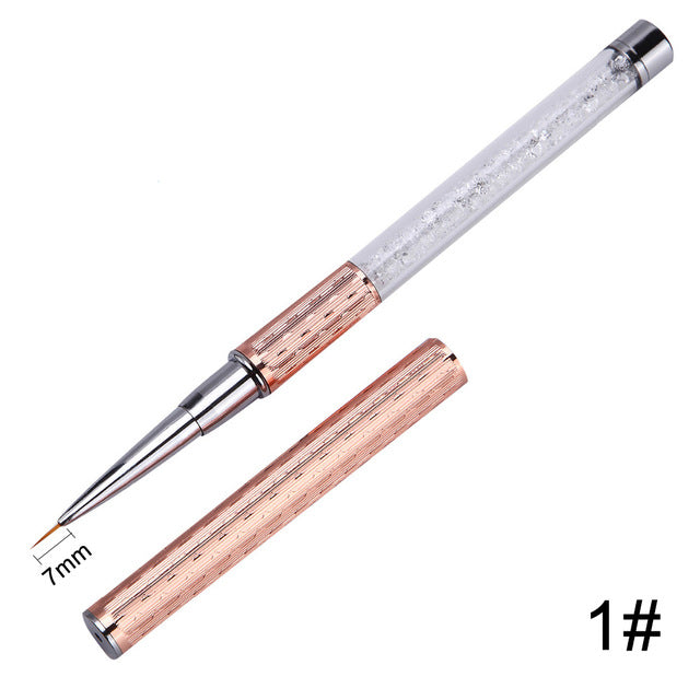 Monja Nail Art Metal Acryl Liquid Powder Carving UV Gel Extension Builder Franse Bloem Streep Schilderij Tekening Liner Brush