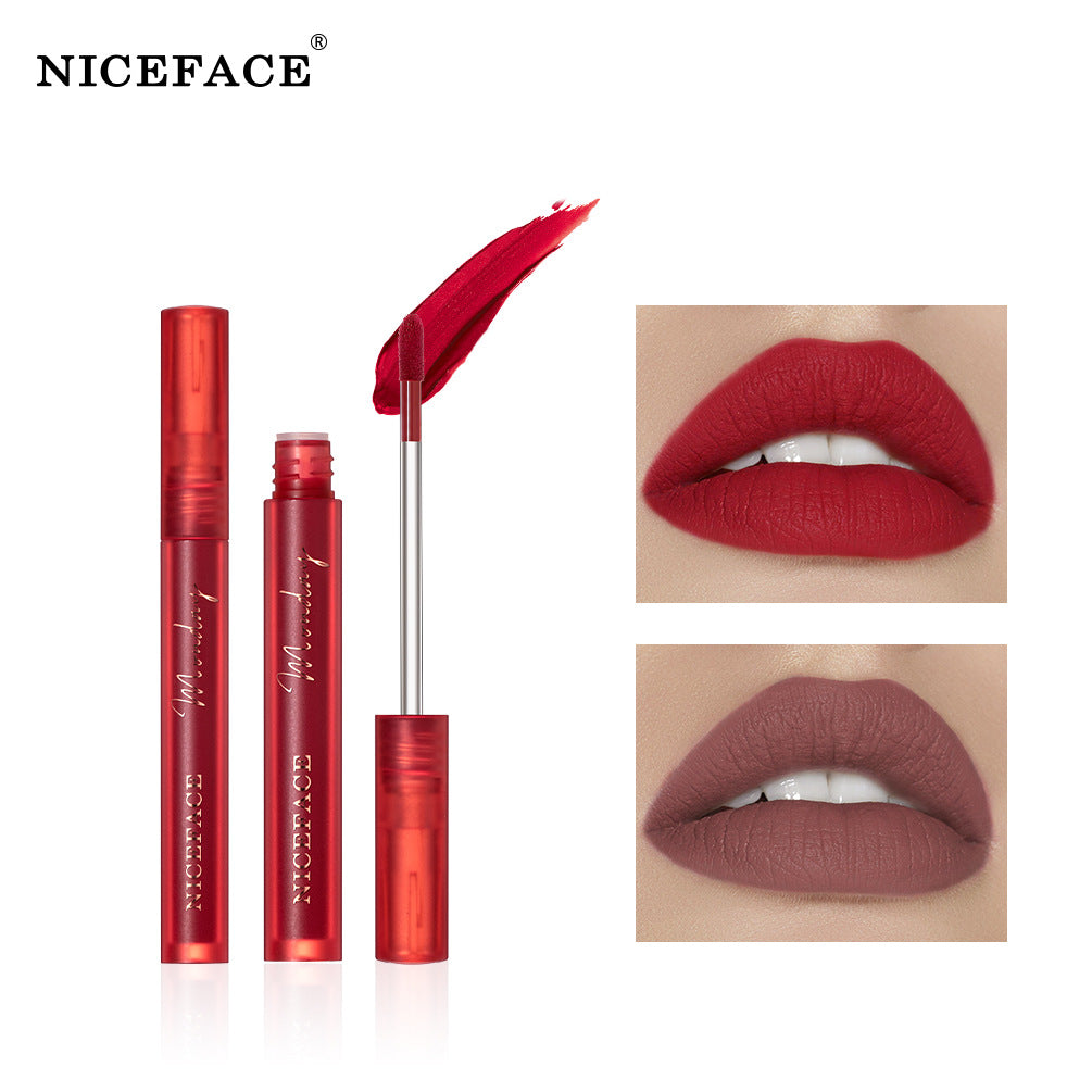Niceface Weekly Lip Gloss 7 Sticks Lip Gloss Velvet Matte Lip Gloss Set Matte Non-Stick Cup Waterproof Makeup