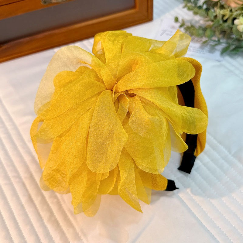 Fashion fabric oversized colorful flower fashion headband