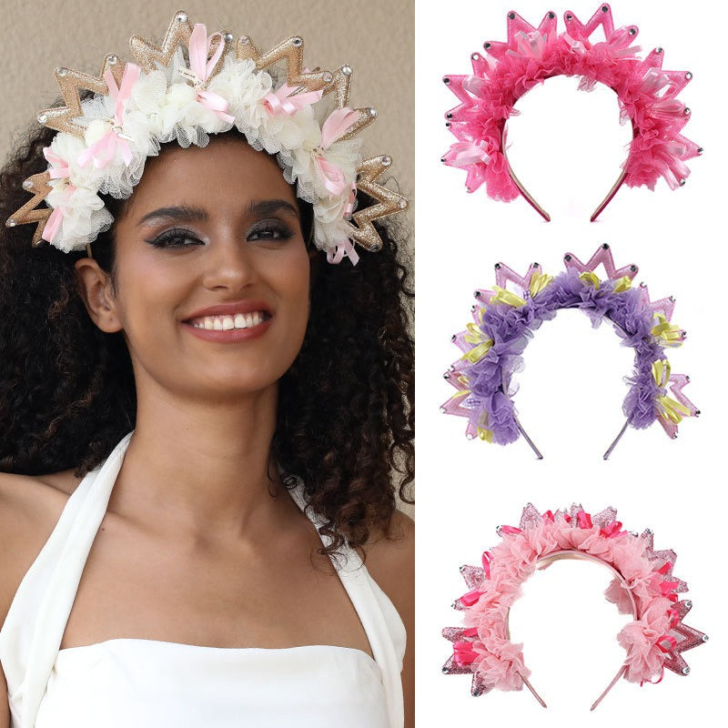 Fashion Fabric Crown Hair Hoops for Women