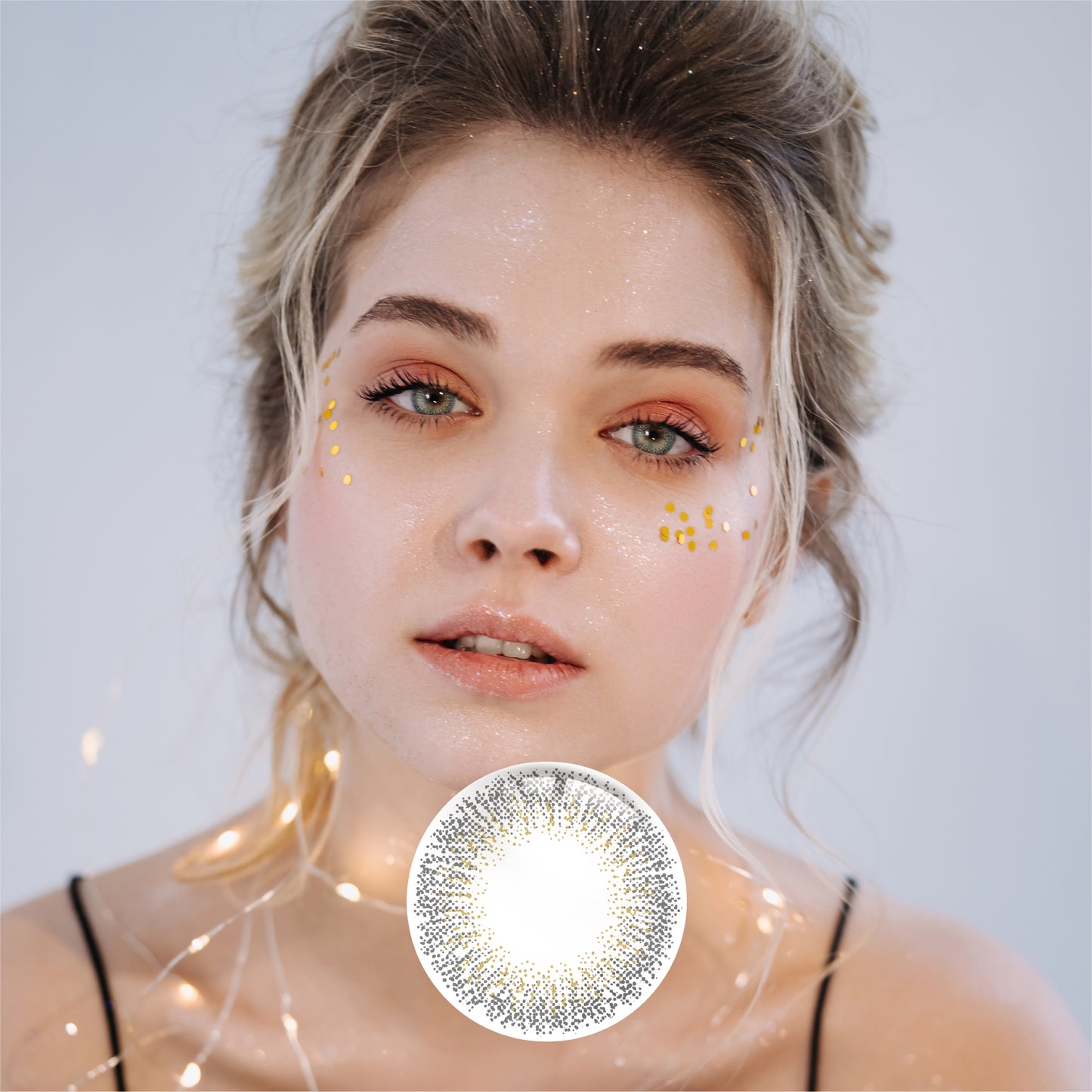 1Pair FDA Certificate Eyes Beautiful Pupil Colorful Girl Cosplay Contact Lenses  GYPSOPHILA GRAY