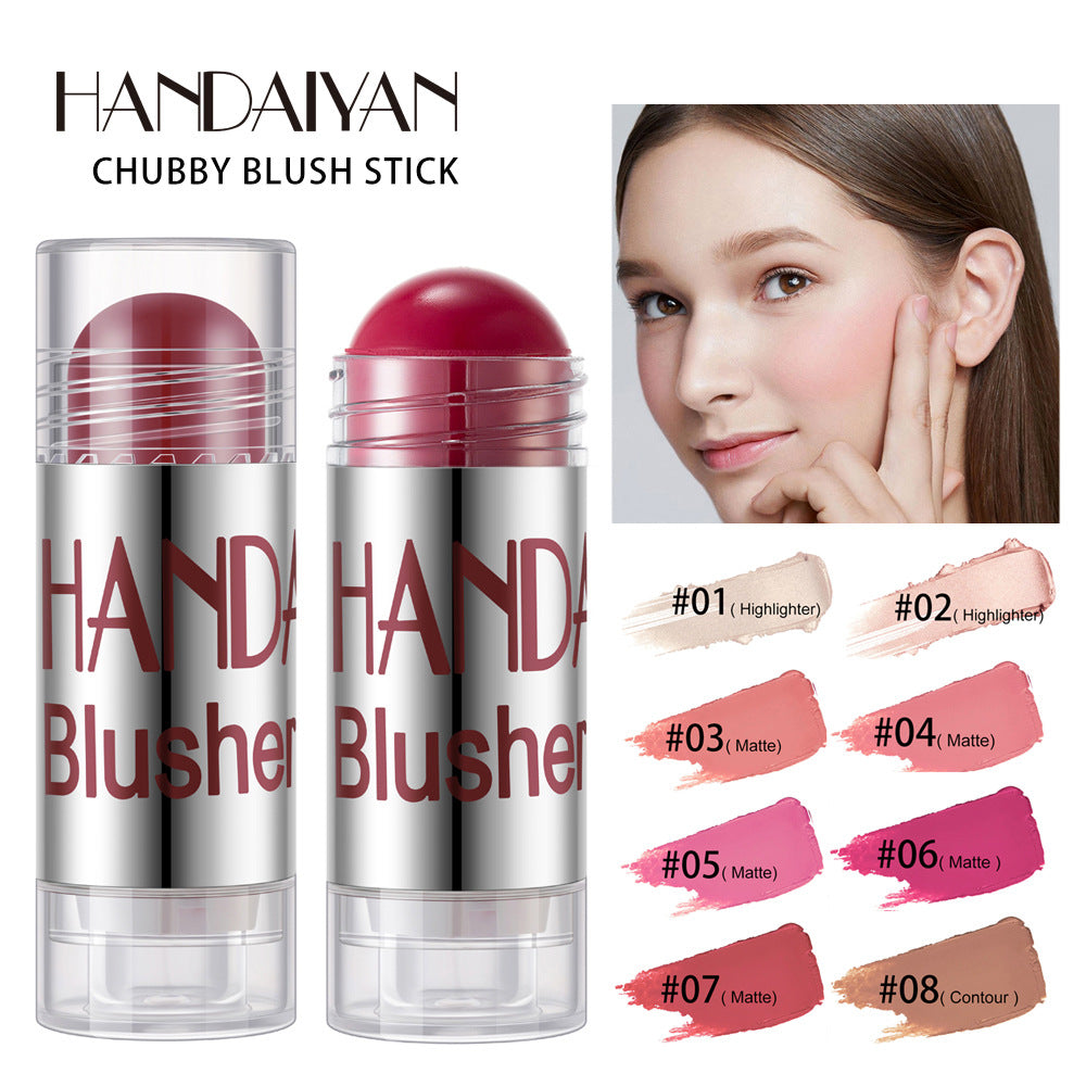 HANDAIYAN Chubby Crayon Blush Stick Moisturizing And Smooth Rouge Pen Blush Strip Cream Blush Stick Rouge