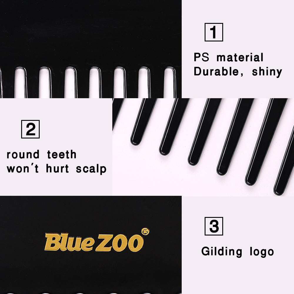 Single Side Short 2 Colors BlueZOO Big Back Shape Big Knife Comb Big Tooth Comb Large Insert Comb Shovel Oil Head Comb