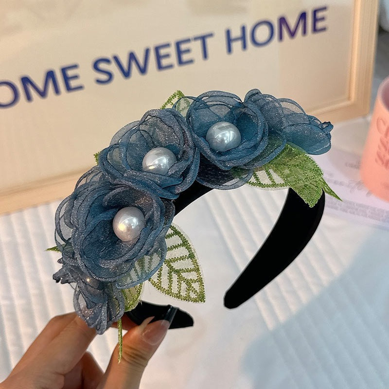 Fashionable fabric flower pearl flower headband