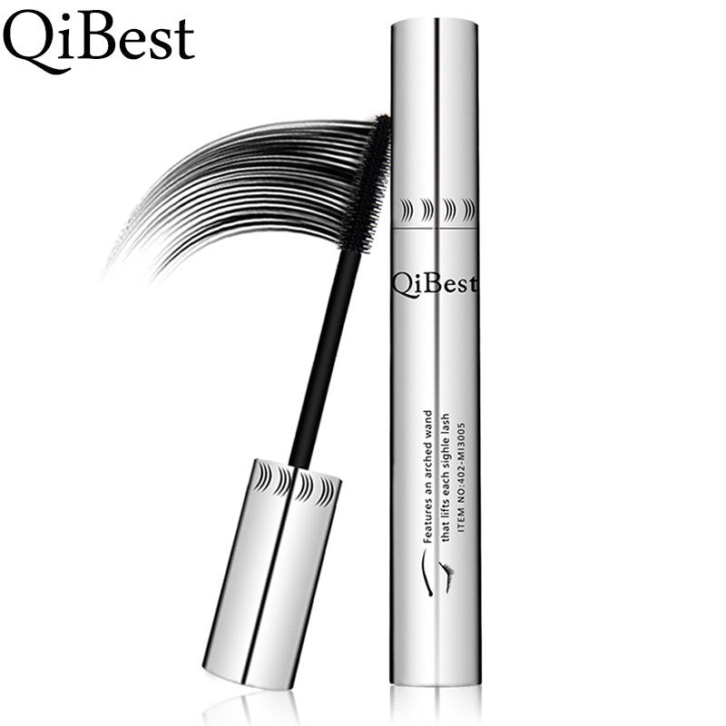 Makeup Qibest Silver Tube Big Eye Mascara Slender Curling Waterproof Not Smudge