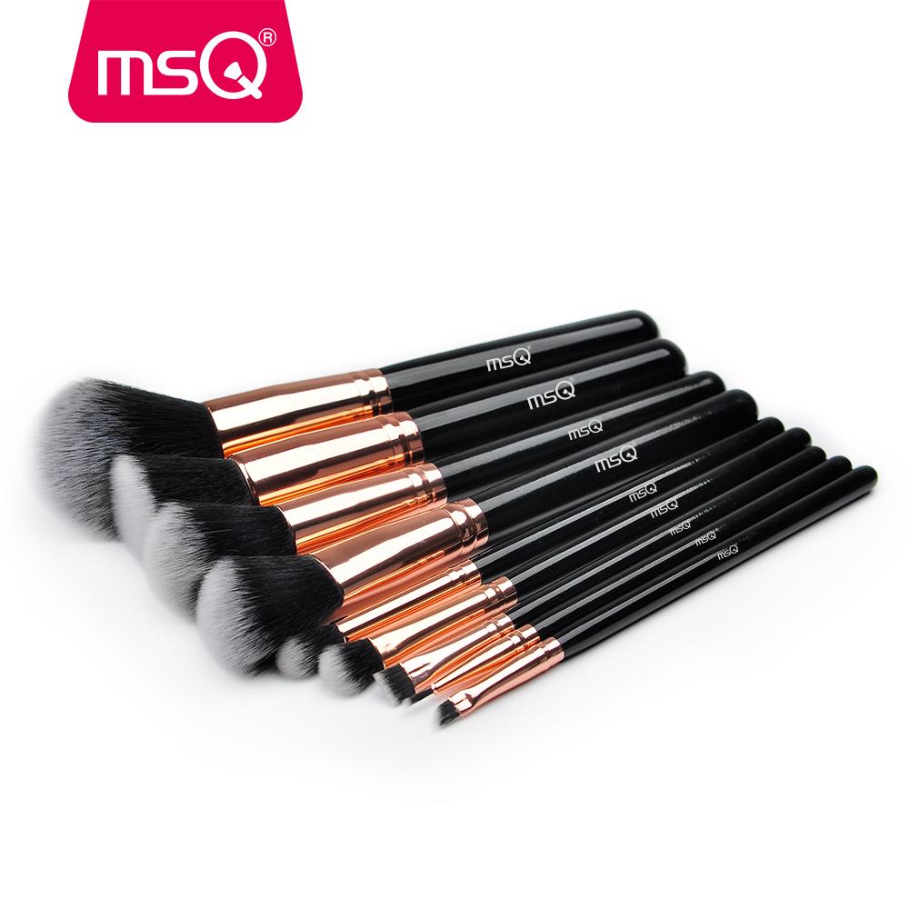 MSQ 10pcs Rose Gold/Balck Professional Makeup Brush Set Powder Foundation Concealer Cheek Shader Make Up Tools