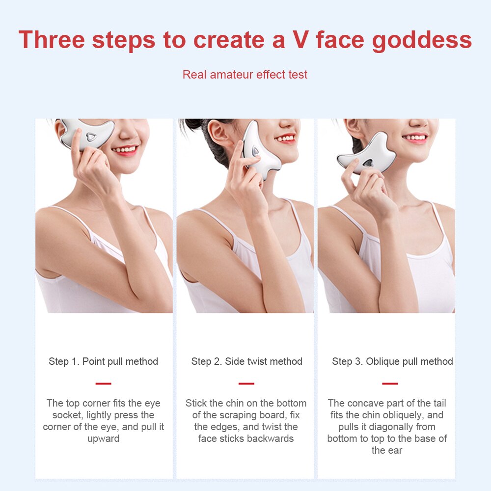 Electric Scraping Face Neck Body Massager Wrinkle Removal Device Heating Facial Beauty Instrument Guasha Lifting Slimming Tool