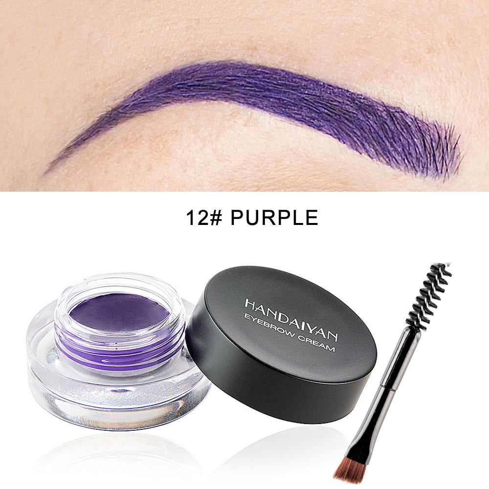 HANDAIYAN 12 Colors Waterproof Eyebrow Dyeing Cream Multifunctional Eyeliner Does Not Fade