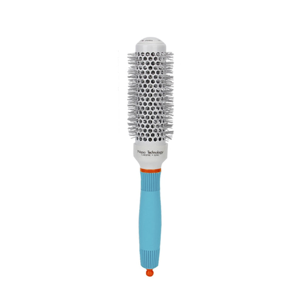 Professional Round Blue Hair Brush Ceramic Ion Hairbrush Comb Fashion Salon Hair Styling Tools
