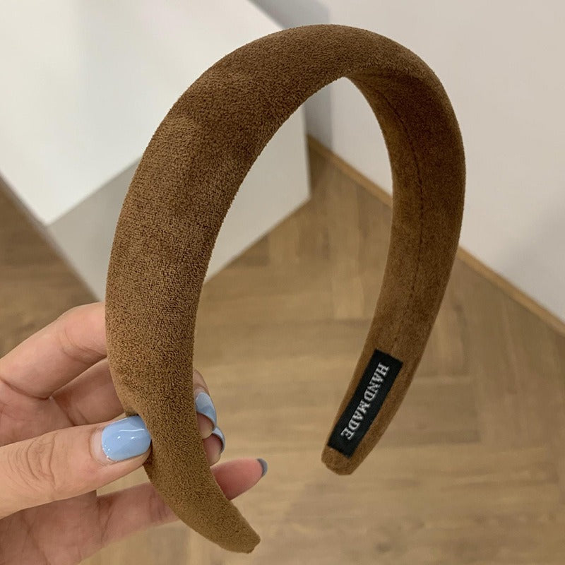 Candy colored velvet with wide edge sponge headband flocking