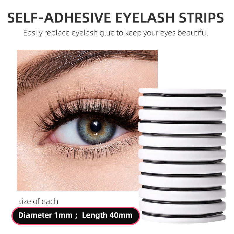 10 Packs Of Self-Adhesive Eyelash Strips Waterproof And Sweat-Proof With Transparent Self-Adhesive Jelly Strips For Any Eyelashes