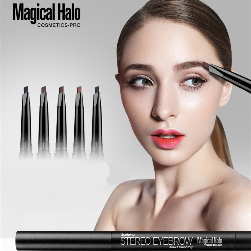 Magical Halo Automatic Eyebrow Pencil With Brush Eyebrow Enhancer Double-end Rotatable Long Lasting Eye Brow Pen Makeup Tools